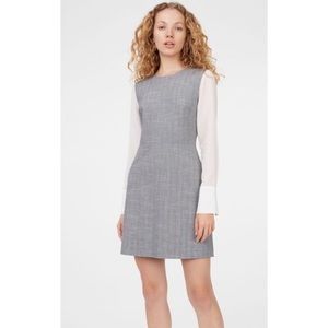 Club Monaco deeyone dress in grey with off white silk sleeves - new with tags
